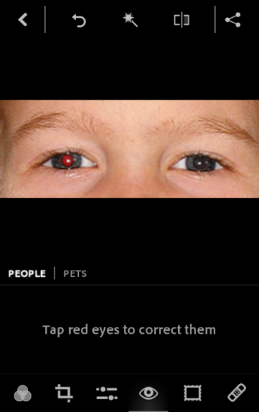 Премахване на червени очи